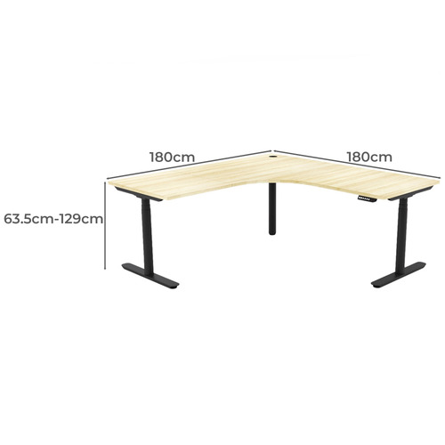 Maddox 180cm Dual Motor Electric Sit & Stand Corner Desk