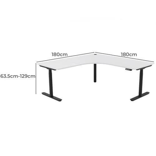 Maddox 180cm Dual Motor Electric Sit & Stand Corner Desk