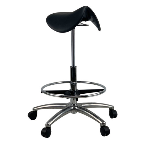 Mueller Saddle Chrome Base Drafting Office Chair