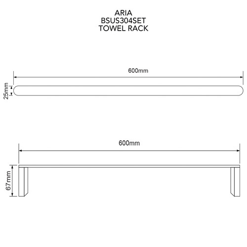 4 Piece Aria Wall Mounted Bathroom Accessories
