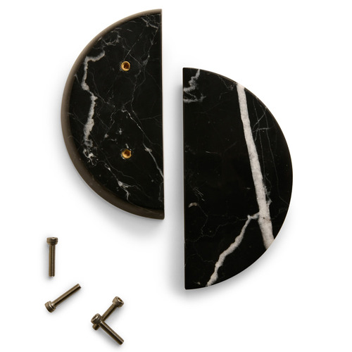 Hemi Nero Marble Cabinet Pull Handles