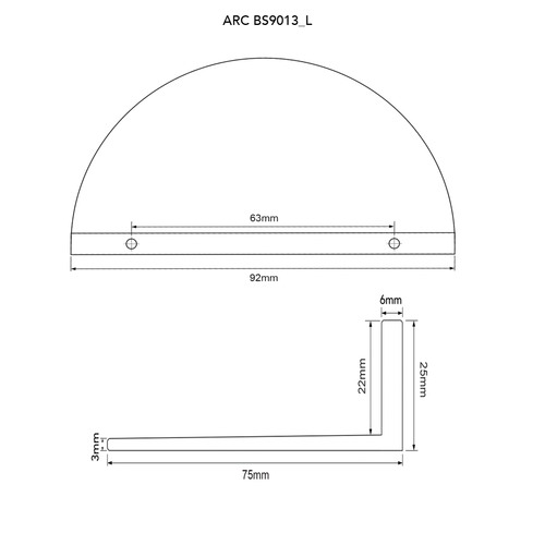 Arc Brass Cabinet Pull Handle