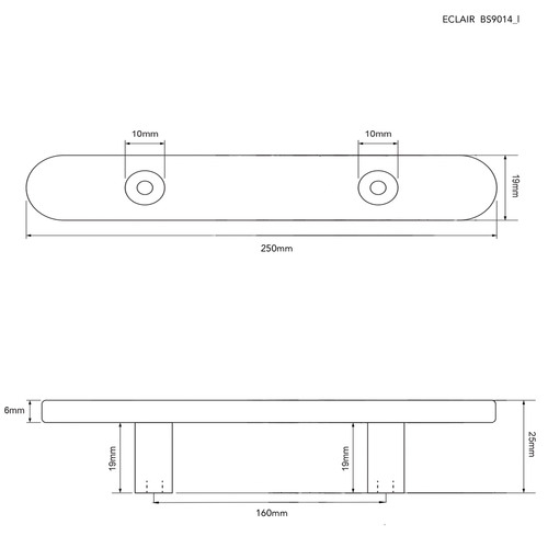 Eclair Brass Cabinet Handle