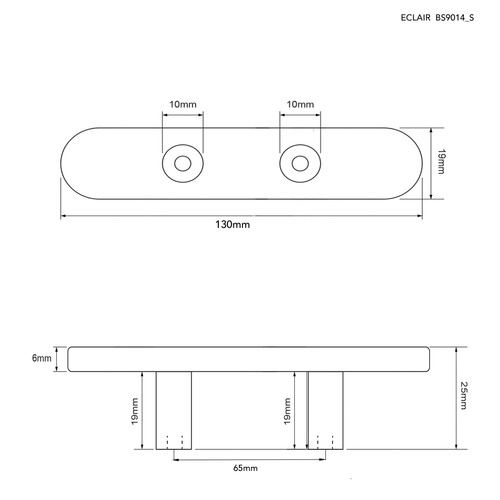 Eclair Brass Cabinet Handle