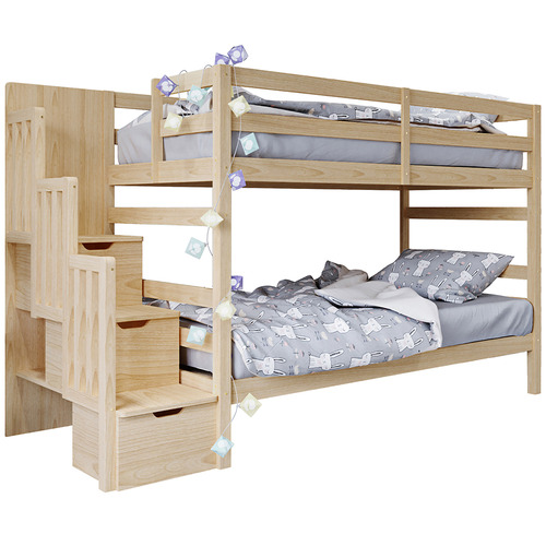Mia Bunk Bed With Storage Staircase, Bunk Bed Stair Pads