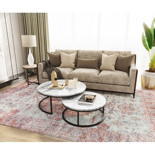 2 Piece White Zilla Nesting Coffee Table Set | Temple & Webster