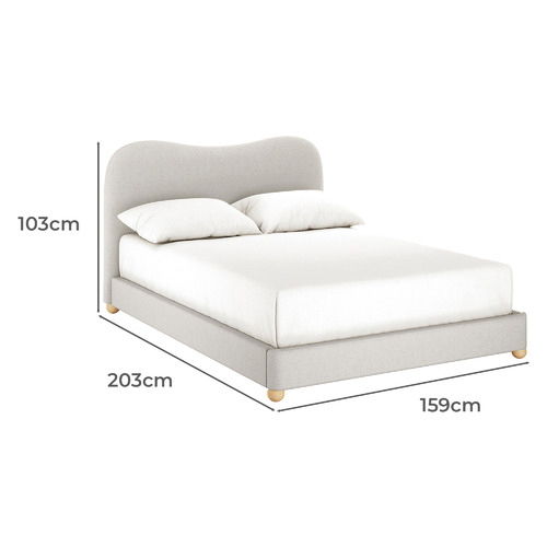 Grey Ginnie Linen Bed Frame Temple & ster