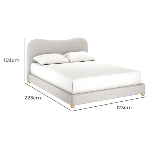 Grey Ginnie Linen Bed Frame Temple & ster