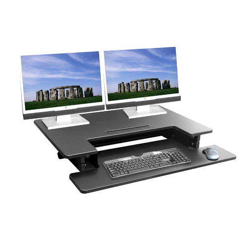 Black Hilift Sit & Stand Desk with Keyboard Tray