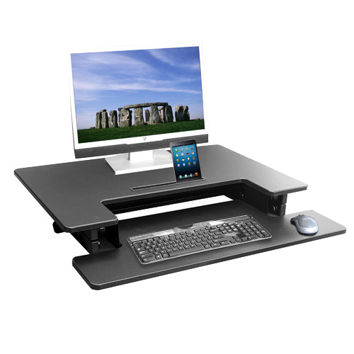 Black Hilift Sit & Stand Desk with Keyboard Tray