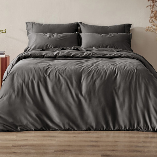 Charcoal Gaultier Bamboo-Blend Quilt Cover Set
