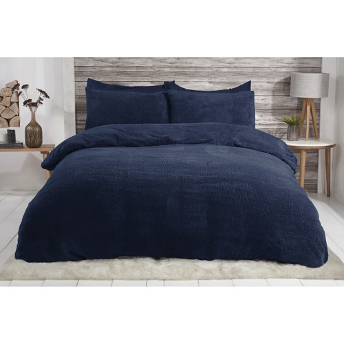 navy teddy fleece bedding