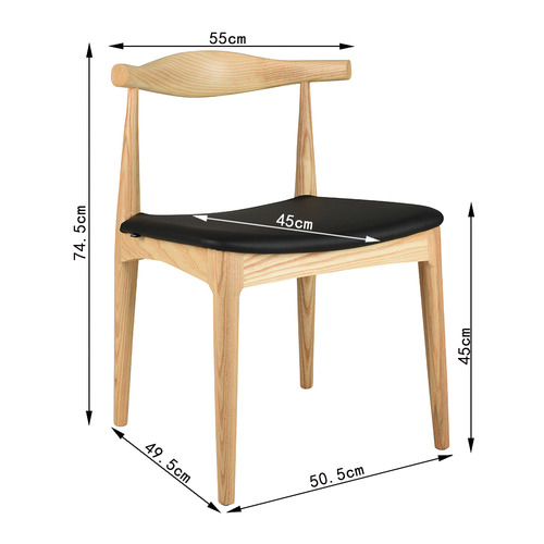 Casabona Hans Wegner Replica Elbow Dining Chairs Temple & ster