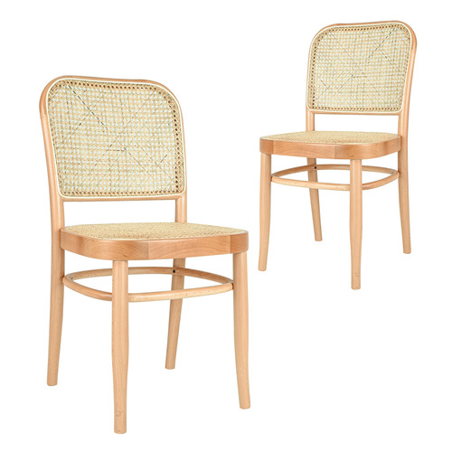 Casabona Hoffmann Replica Rattan & Beech Wood Dining Chairs Temple