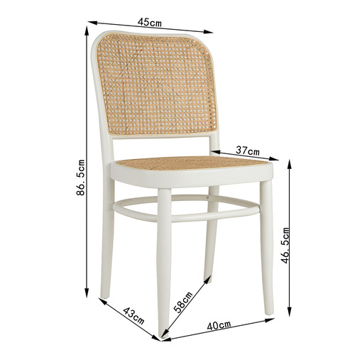 Casabona Hoffmann Replica Rattan & Beech Wood Dining Chairs Temple