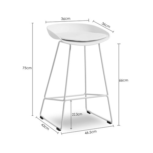 66cm Tobi Faux Leather Kitchen Stools