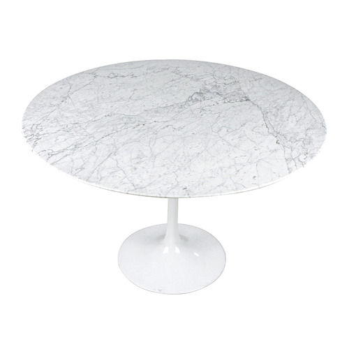 Tulip Replica Round Marble Dining Table | Temple & Webster