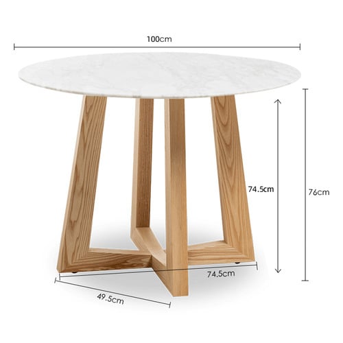 Devereaux Italian Carrara Marble Dining Table