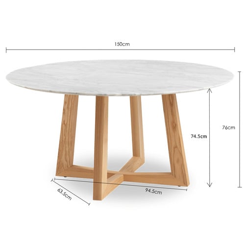 Devereaux Italian Carrara Marble Dining Table