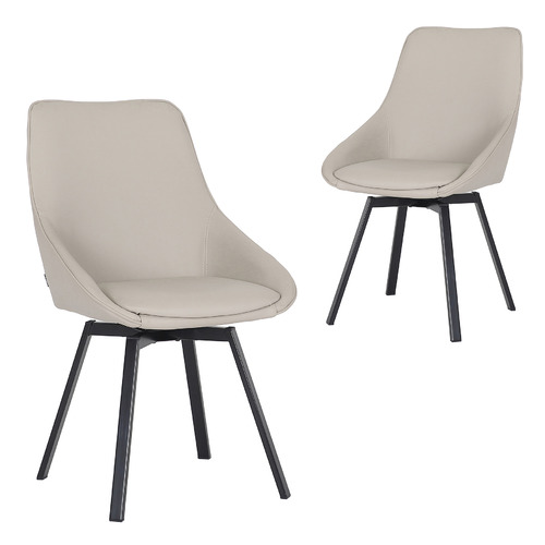 Nemo Swivel Faux Leather Dining Chairs