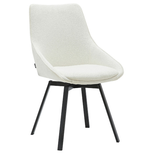 Casabona Brunswick Boucle Swivel Dining Chairs Temple & ster