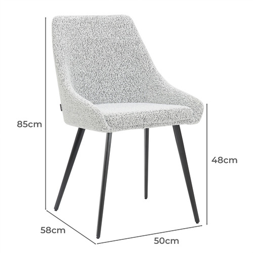 Black & White Amiel Bouclé Dining Chairs