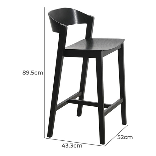 67cm Moooi Oak Wood Barstool