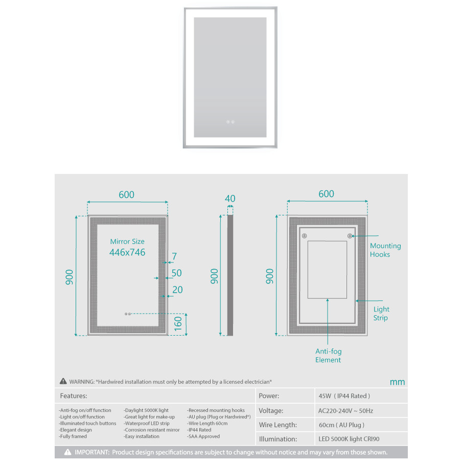 Lumira Prague LED Mirror