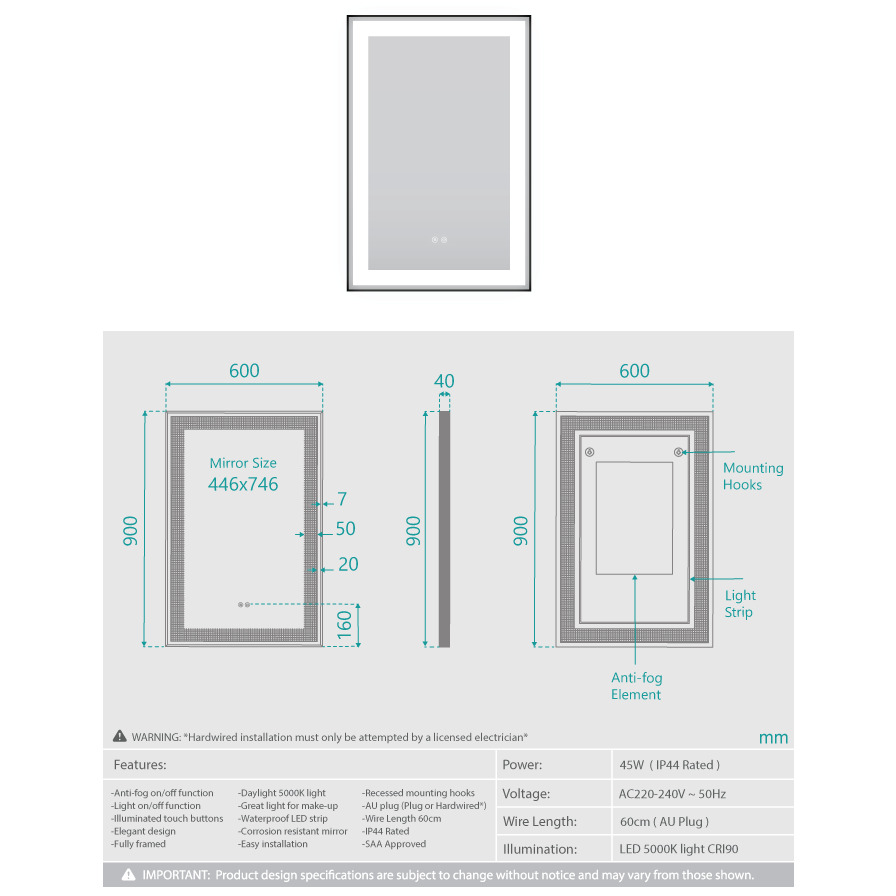 Lumira Prague LED Mirror