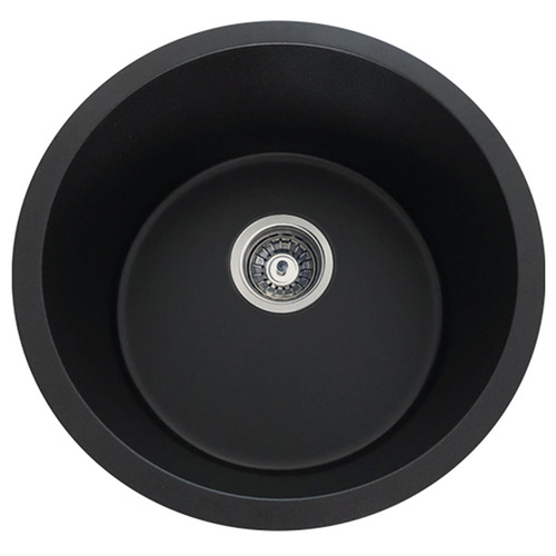 FontaineIndustries Black Ontario Round Granite Kitchen Sink | Temple ...