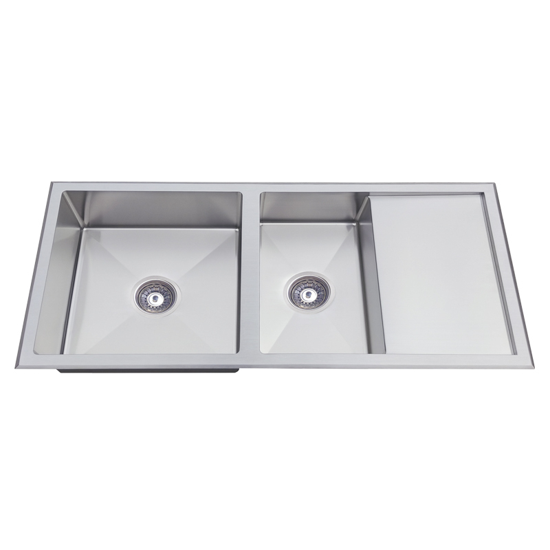Toronto 33L & 17.7L Embossed Double Sink With Half Drainer