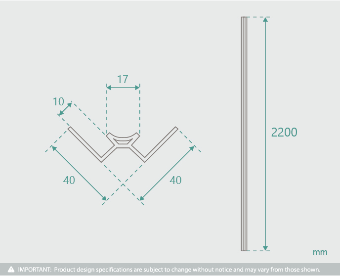 2200mm Shower Wall Panel Corner Trim
