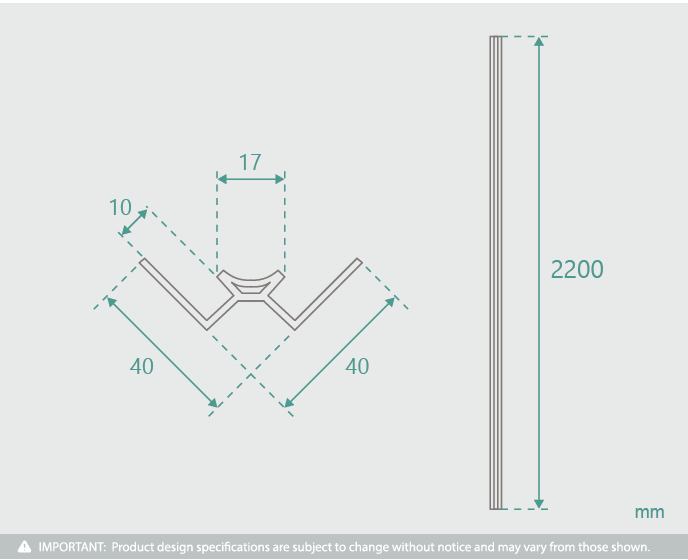2200mm Shower Wall Panel Corner Trim