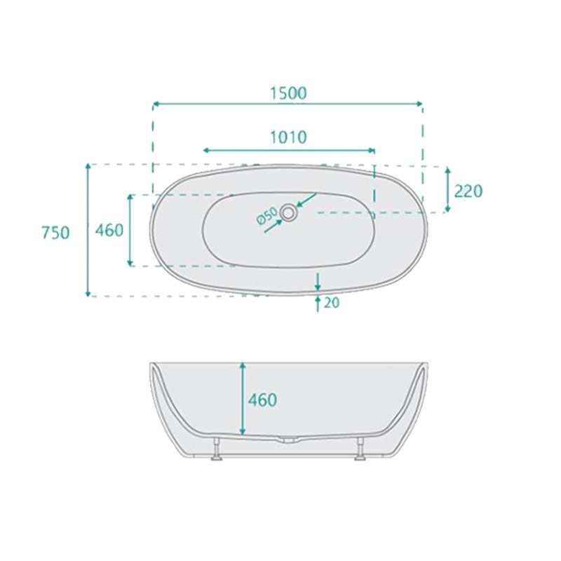 Ariana Acrylic Free-Standing Bath
