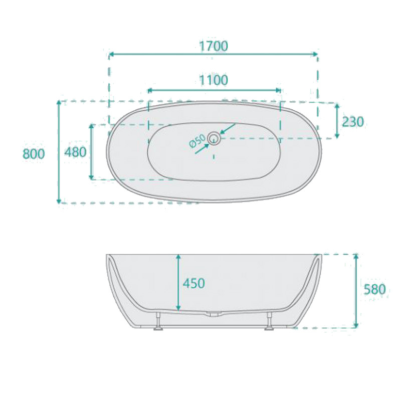 Ariana Acrylic Free-Standing Bath