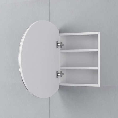 Recessed Round Mirror Wall Mounted Bathroom Cabinet