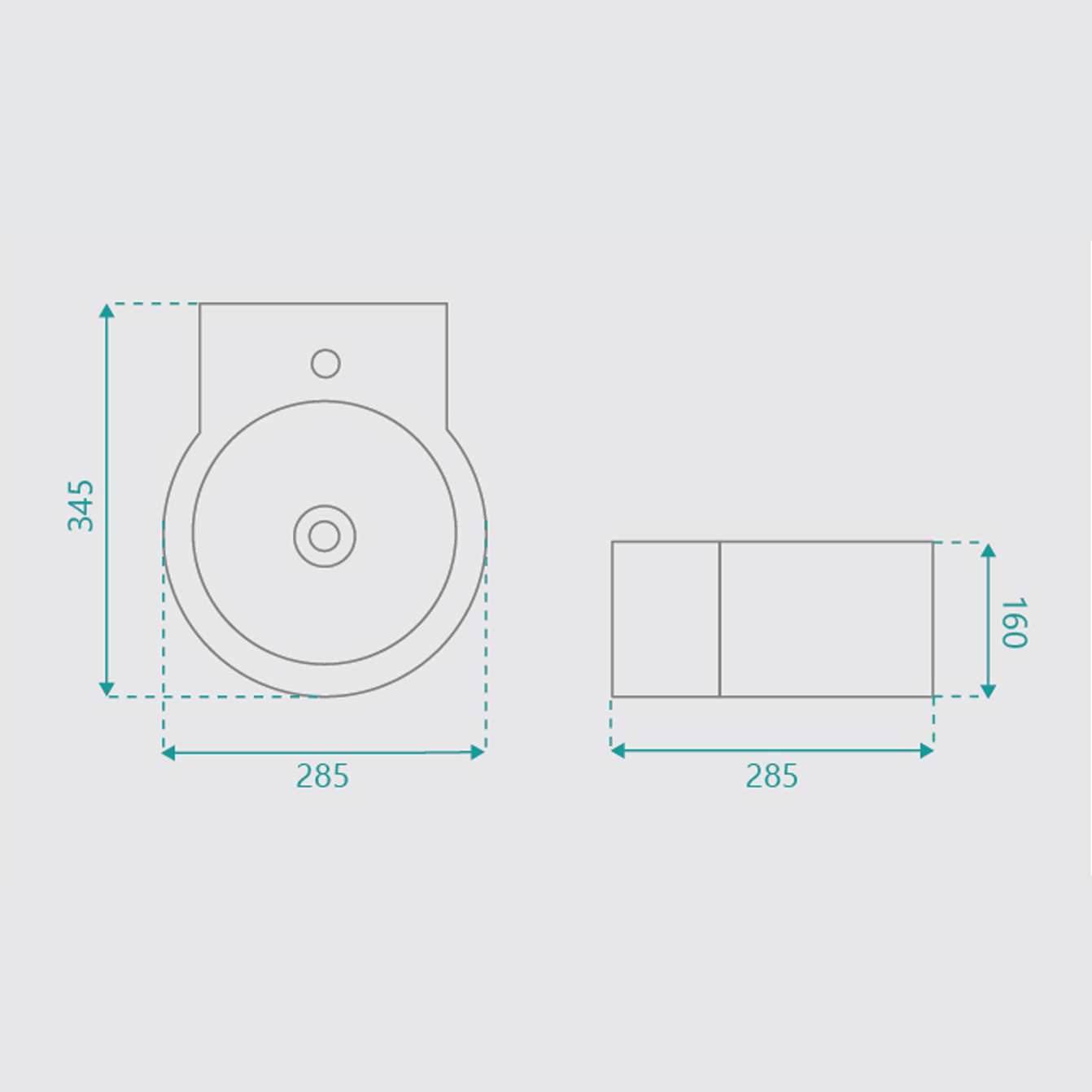 Catalina Wall Mounted Ceramic Basin