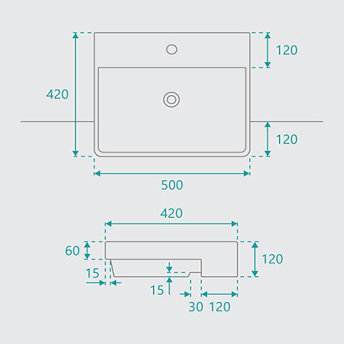Hawking Semi-Recessed Ceramic Basin