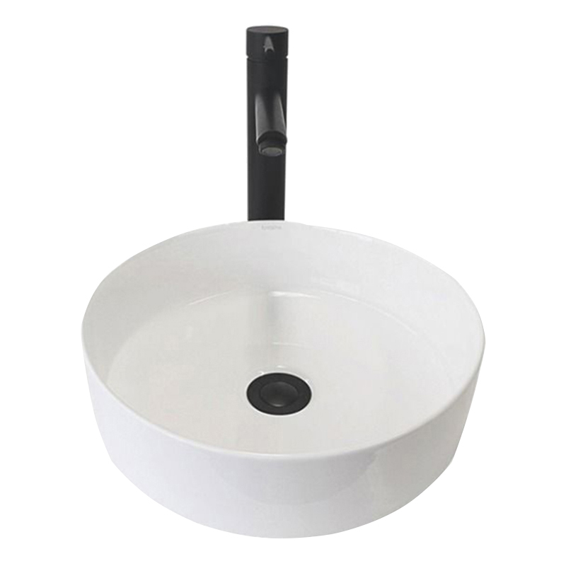 InArt Round Shape Above Counter Ceramic Basin/Bathroom Vanity Bowl/Basin Sink/Vessel Wash Basin Sink 355 X 355 X 115 MM (Rose Gold Color