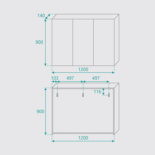 Pencil Edge Mirror Wall Mounted Bathroom Cabinet