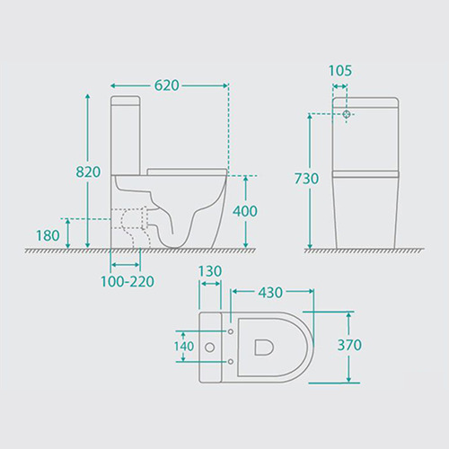 Pasadena Rimless Back to Wall Toilet Suite