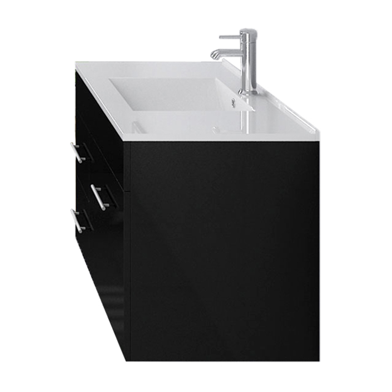 Mobella 900mm Gloss Black Wall Hung Single Vanity