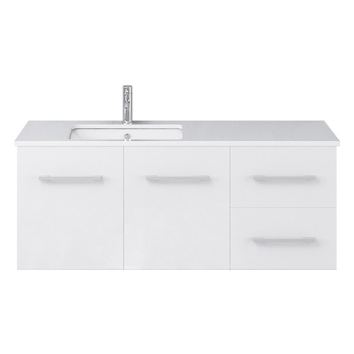 Hudson 1200mm Gloss White Wall Hung Single Vanity