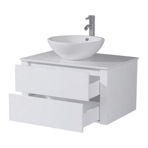 Bellagio 750mm Gloss White Wall Hung Single Vanity