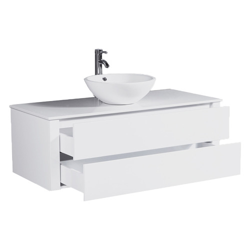 Bellagio 1200mm Gloss White Wall Hung Single Vanity | Temple & Webster