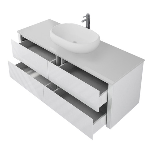 Palazzo 1500mm Gloss White Wall Hung Single Vanity