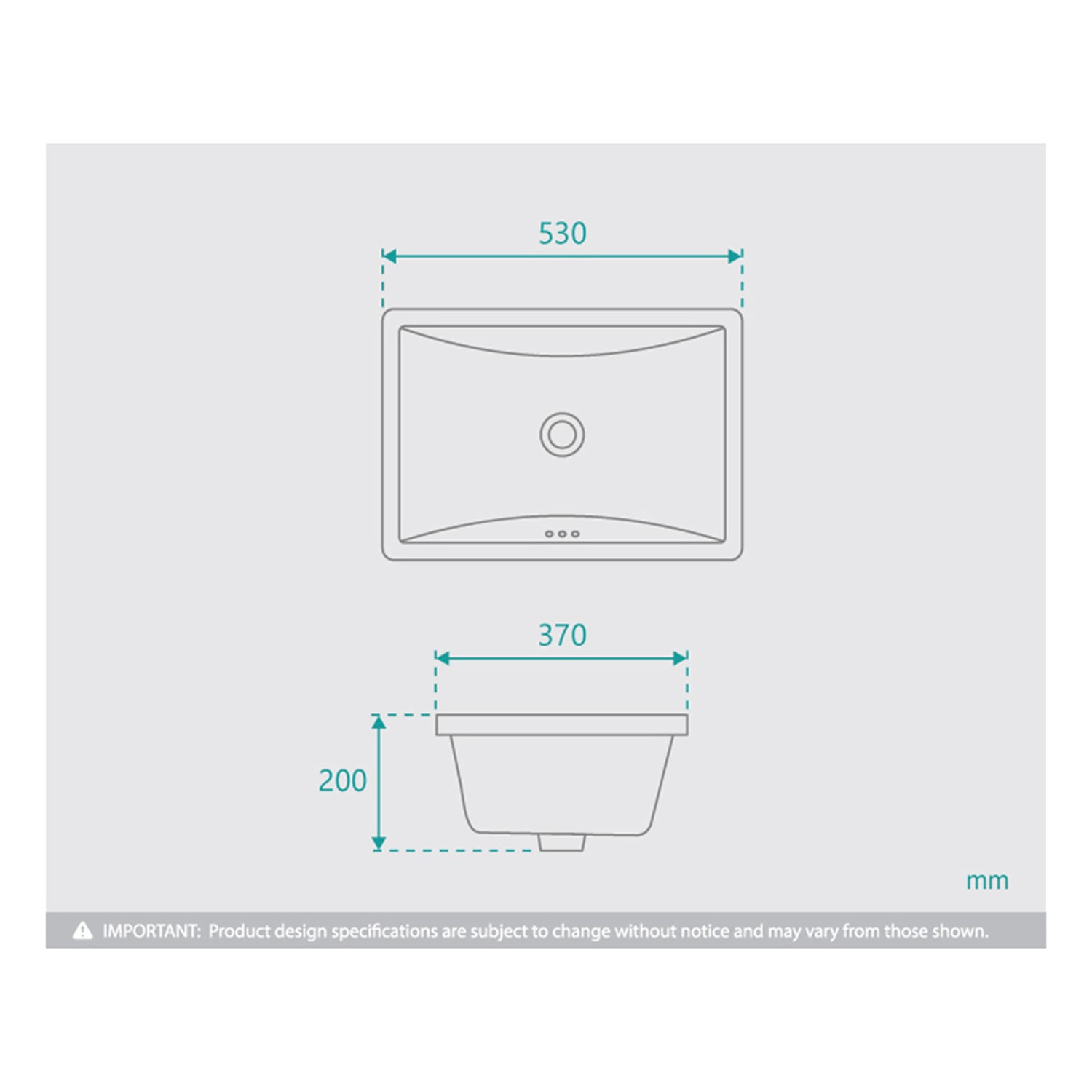Hudson 530mm Gloss White Ceramic Undermount Basin with Overflow