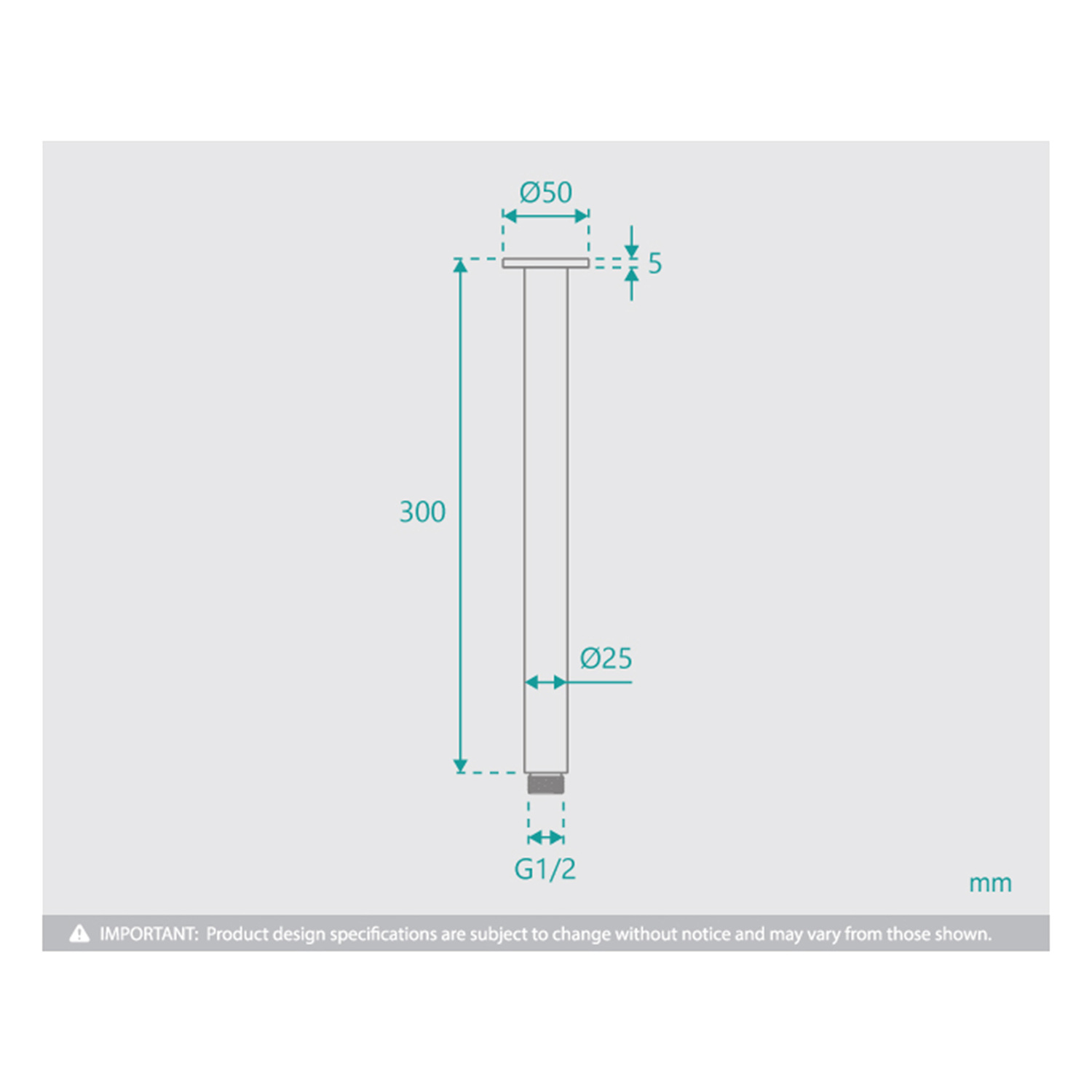 Rosa Round Ceiling Shower Arm