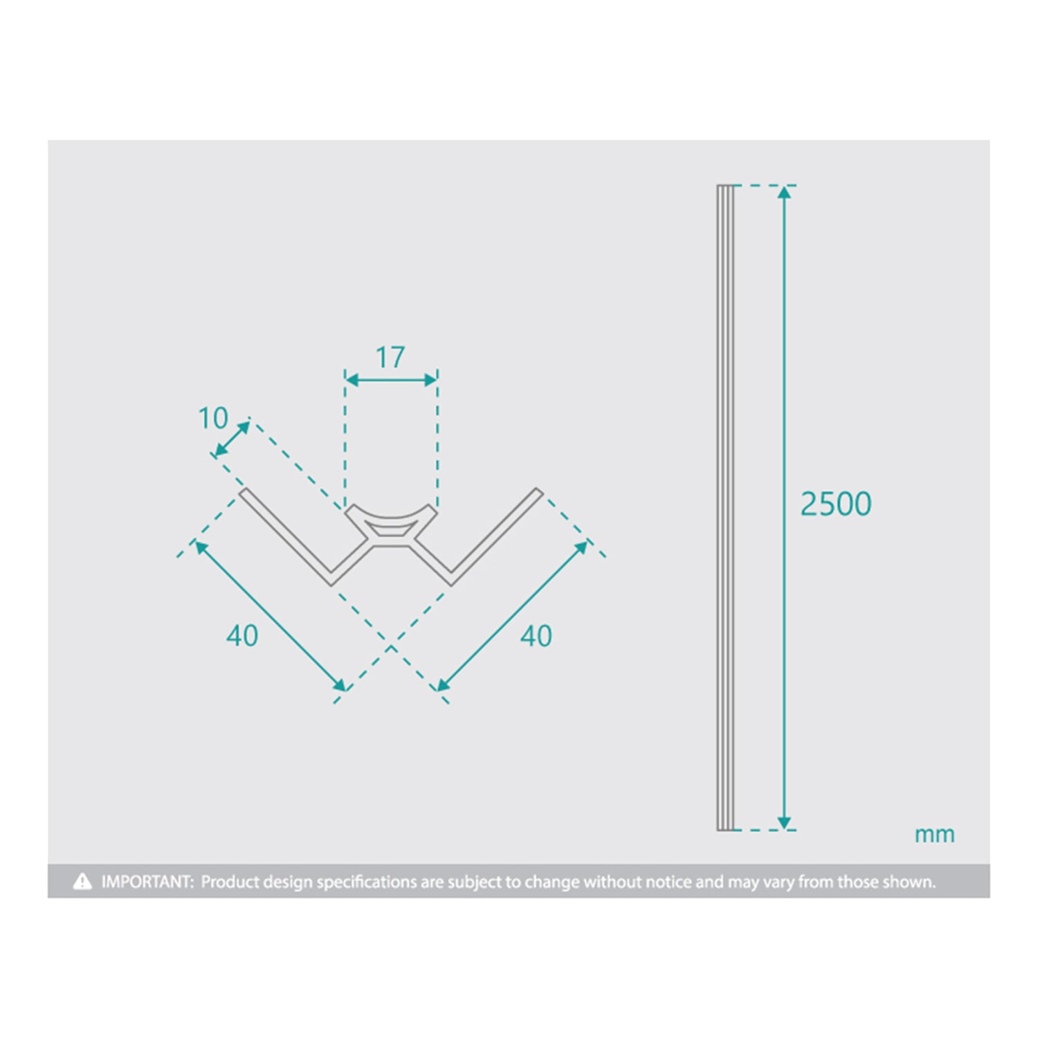 2500mm White Shower Wall Panel Corner Trim