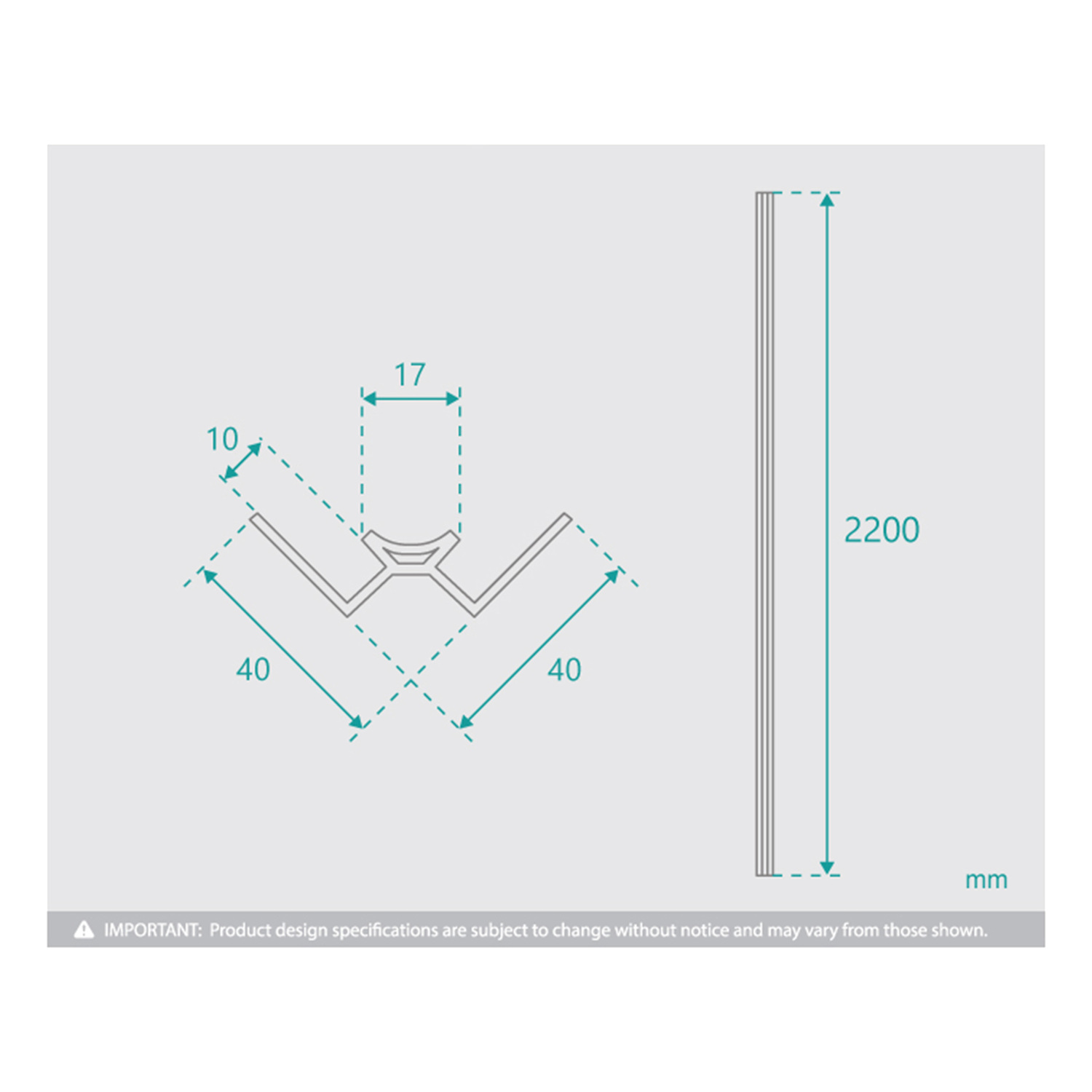 2200mm Black Shower Wall Panel Corner Trim